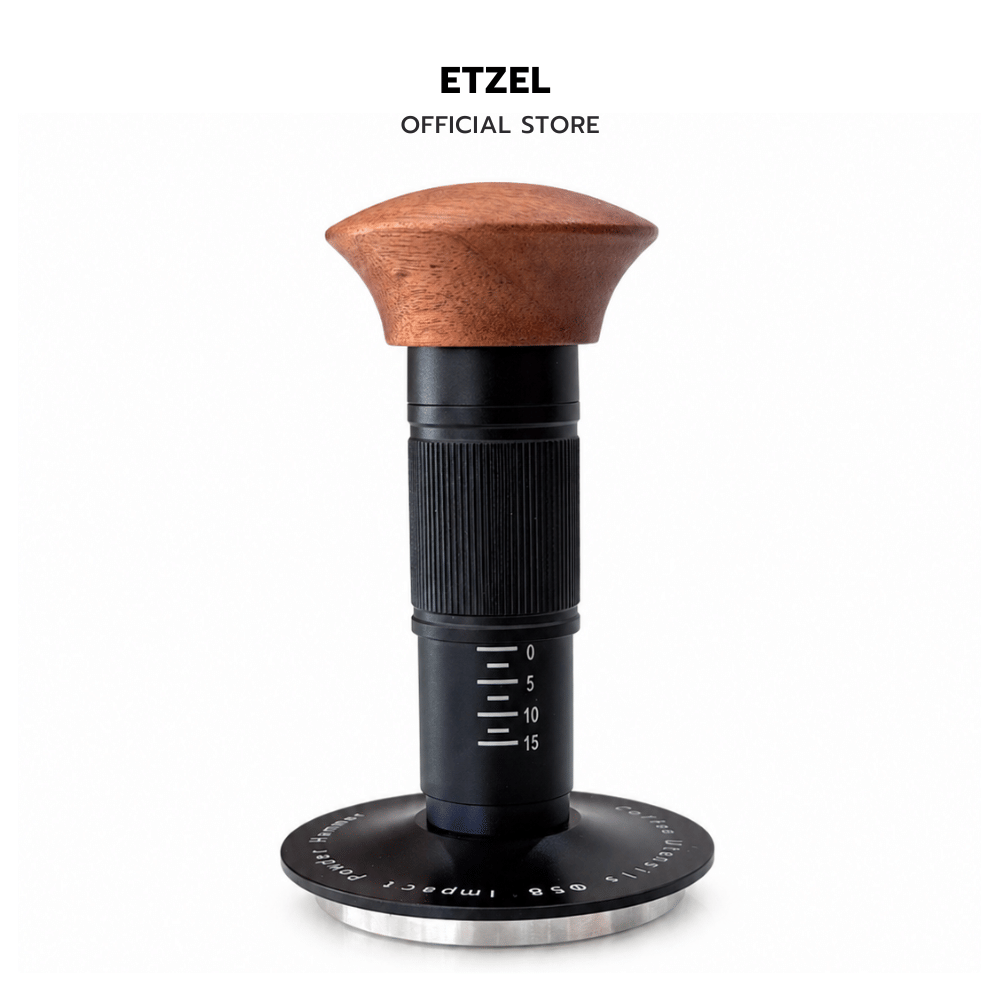 เเทมเปอร์กดกาแฟแบบสปริง ETZEL ขนาด 58MM สีดำ